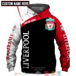 Liverpool FC Custom Name Red Black Pullover Hoodie V2