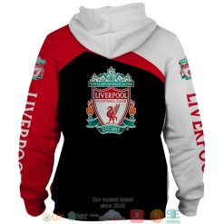 Alternative view of Liverpool FC Custom Name Red Black Zip Up Hoodie V2