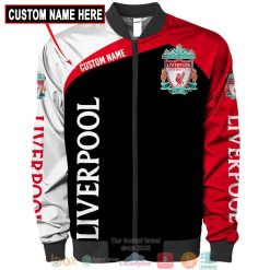 Liverpool FC Custom Name Red Black Bomber Jacket V2