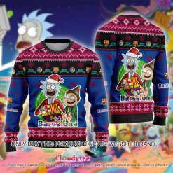 FC Barcelona Rick And Morty Ugly Christmas Sweater