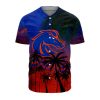 NCAA Boise State Broncos Orange Blue Coconut Tree Grunge Baseball Jersey
