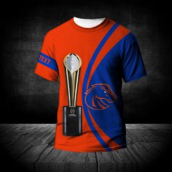 NCAA Boise State Broncos Custom Text Orange Blue Champions T-Shirt