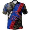 NCAA Boise State Broncos Blue Red Flowers Polo Shirt