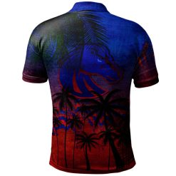 Alternative view of NCAA Boise State Broncos Orange Blue Coconut Tree Grunge Polo Shirt