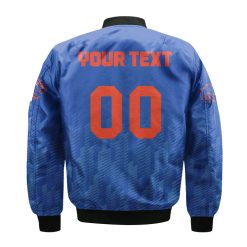 Alternative view of NCAA Boise State Broncos Custom Text Number Blue Ombre Bomber Jacket
