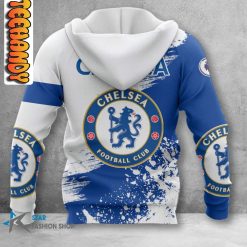 Chelsea FC White Blue Zip Up Hoodie V3 - Image 2