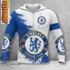 Chelsea FC White Blue Zip Up Hoodie V3