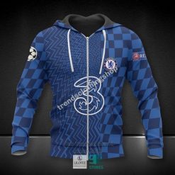 Chelsea FC Blue UEFA Champions Leage Zip Up Hoodie