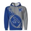 NCAA Memphis Tigers Blue Gray Flame Ball Pullover Hoodie