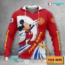 Manchester United Custom Name Mickey Pullover Hoodie