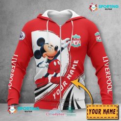 Liverpool FC Custom Name Mickey Zip Up Hoodie