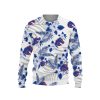 NCAA Boise State Broncos Blue White Tropical Flowers Sweatshirt
