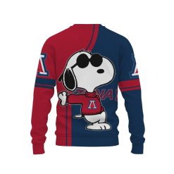 Alternative view of NCAA Arizona Wildcats Red Blue Snoopy Sweatshirt
