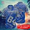 NCAA Memphis Tigers Custom Name Blue Gray Hawaiian Shirt