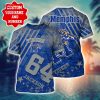 NCAA Memphis Tigers Custom Name Blue Gray T-Shirt
