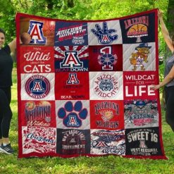 NCAA Arizona Wildcats Red White For Life Quilt Blanket