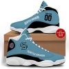 NHL Seattle Kraken Custom Name Number Deep Sea Ice Blue Air Jordan 13 Shoes