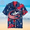 NHL Columbus Blue Jackets Red Blue Logo History Hawaiian Shirt