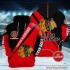 NHL Chicago Blackhawks Custom Name Red Black Pullover Hoodie