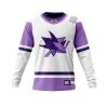 NHL San Jose Sharks Custom Name Number Hockey Fight Cancer Jersey Sweatshirt