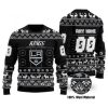 NHL Los Angeles Kings Custom Name Number Black Stadium Ugly Christmas Sweater