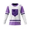 NHL Los Angeles Kings Custom Name Number Hockey Fight Cancer Jersey Sweatshirt