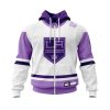 NHL Los Angeles Kings Custom Name Number Hockey Fight Cancer Jersey Zip Up Hoodie
