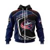 NHL Columbus Blue Jackets Blue Black Specialized 2021 Concepts Zip Up Hoodie
