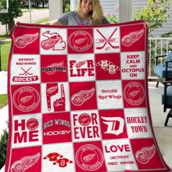 NHL Detroit Red Wings Keep Calm And Octopus On Quilt Blanket