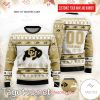 NCAA Colorado Buffaloes Custom Name Number White Gold Ugly Christmas Sweater