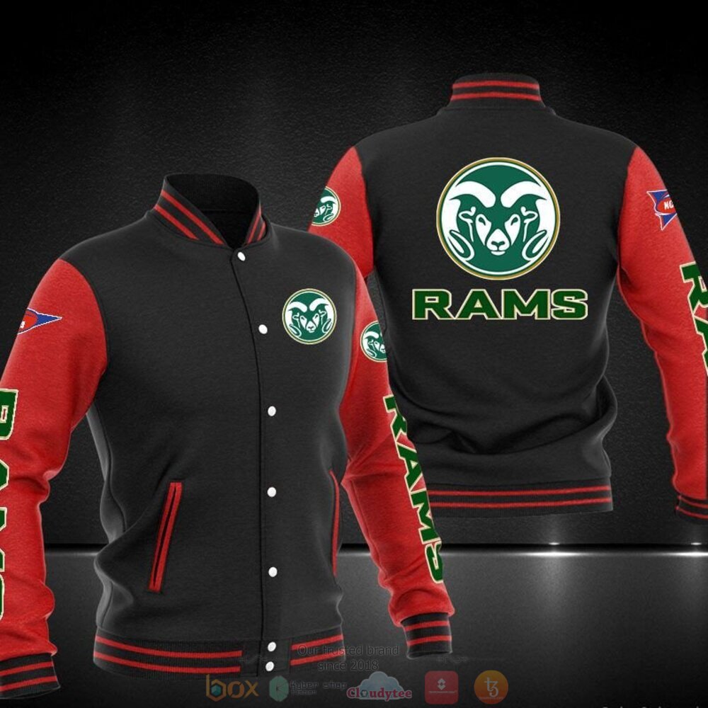 NCAA Colorado State Rams Black Red Baseball Jacket NCAA Colorado State Rams Black Red Baseball Jacket