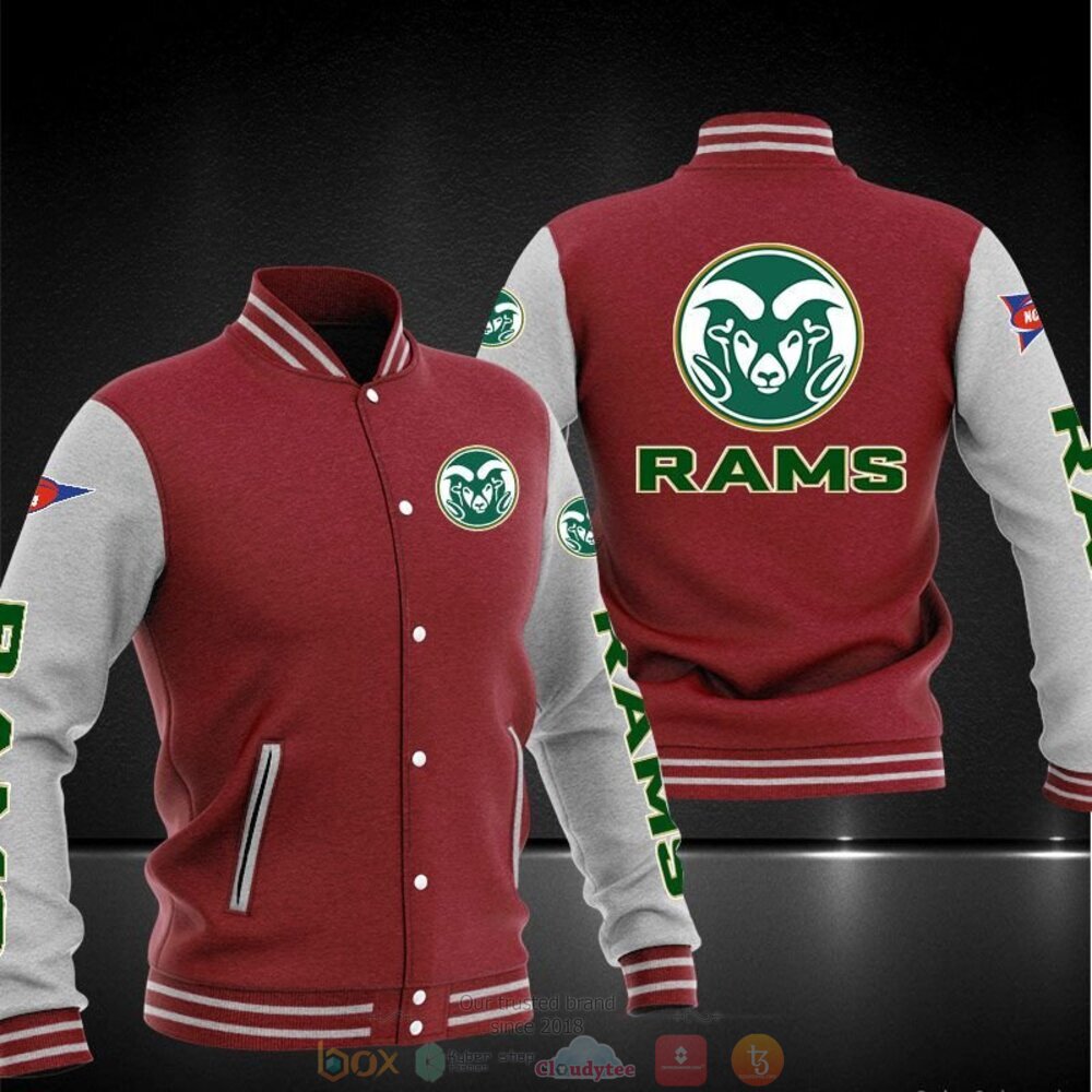 NCAA Colorado State Rams Red Grey Baseball Jacket NCAA Colorado State Rams Red Grey Baseball Jacket