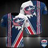 NHL Columbus Blue Jackets Blue White Scratch T-Shirt