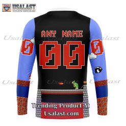 Alternative view of NHL Detroit Red Wings Custom Name Number Super Mario Game Sweatshirt