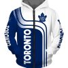 NHL Toronto Maple Leafs White Blue Curve Zip Up Hoodie