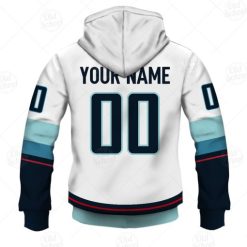 Alternative view of NHL Seattle Kraken Custom Name Number Away Jersey 2021 Pullover Hoodie