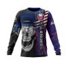 NHL New York Islanders Custom Name American Flag Skull Sweatshirt