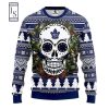 NHL Toronto Maple Leafs Skull Flower Ugly Christmas Sweater