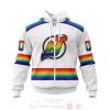 NHL New Jersey Devils Custom Name Number LGBT Pride Jersey Zip Up Hoodie