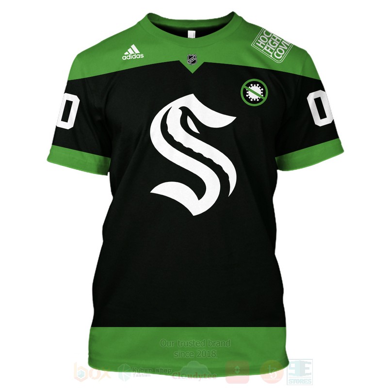 NHL Seattle Kraken Custom Name Number Hockey Fight Covid T-Shirt NHL Seattle Kraken Custom Name Number Hockey Fight Covid T-Shirt