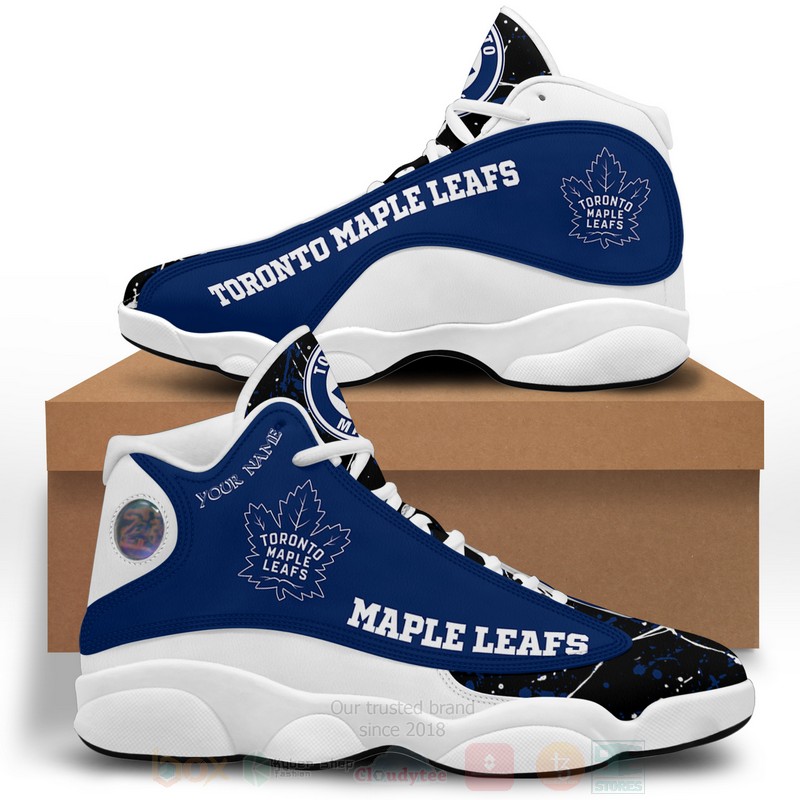 NHL Toronto Maple Leafs Custom Name Blue Black Air Jordan 13 Shoes NHL Toronto Maple Leafs Custom Name Blue Black Air Jordan 13 Shoes