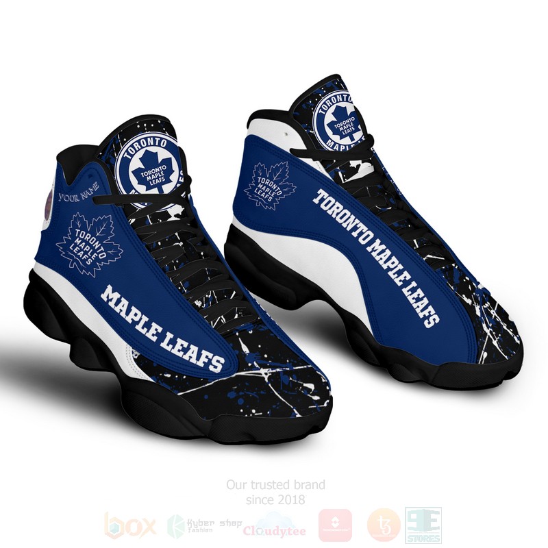 NHL Toronto Maple Leafs Custom Name Blue Black Air Jordan 13 Shoes NHL Toronto Maple Leafs Custom Name Blue Black Air Jordan 13 Shoes