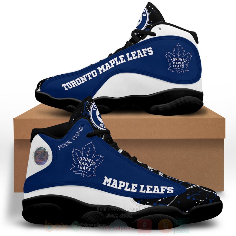 NHL Toronto Maple Leafs Custom Name Blue Black Air Jordan 13 Shoes NHL Toronto Maple Leafs Custom Name Blue Black Air Jordan 13 Shoes