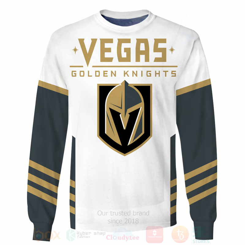 NHL Vegas Golden Knights White Grey Sweatshirt V6