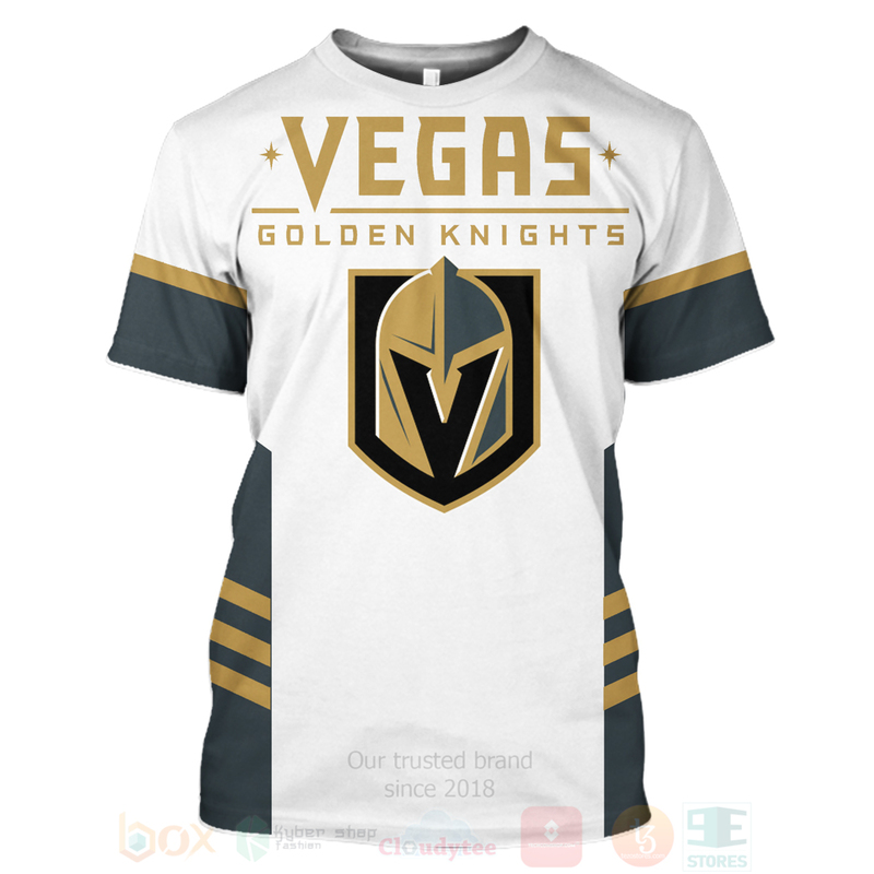 NHL Vegas Golden Knights White Grey T-Shirt V6