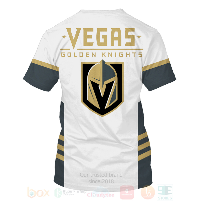 NHL Vegas Golden Knights White Grey T-Shirt V6