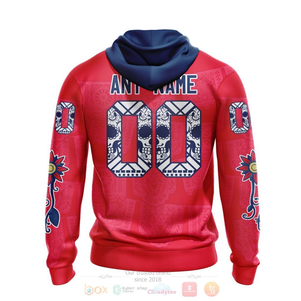 NHL Washington Capitals Custom Name Number Sugar Skull Jersey Pullover Hoodie