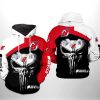 NHL New Jersey Devils Red Black Punisher Skull Pullover Hoodie