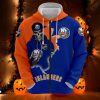 NHL New York Islanders Blue Orange Skull Scratch Zip Up Hoodie