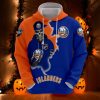 NHL New York Islanders Blue Orange Skull Scratch Pullover Hoodie